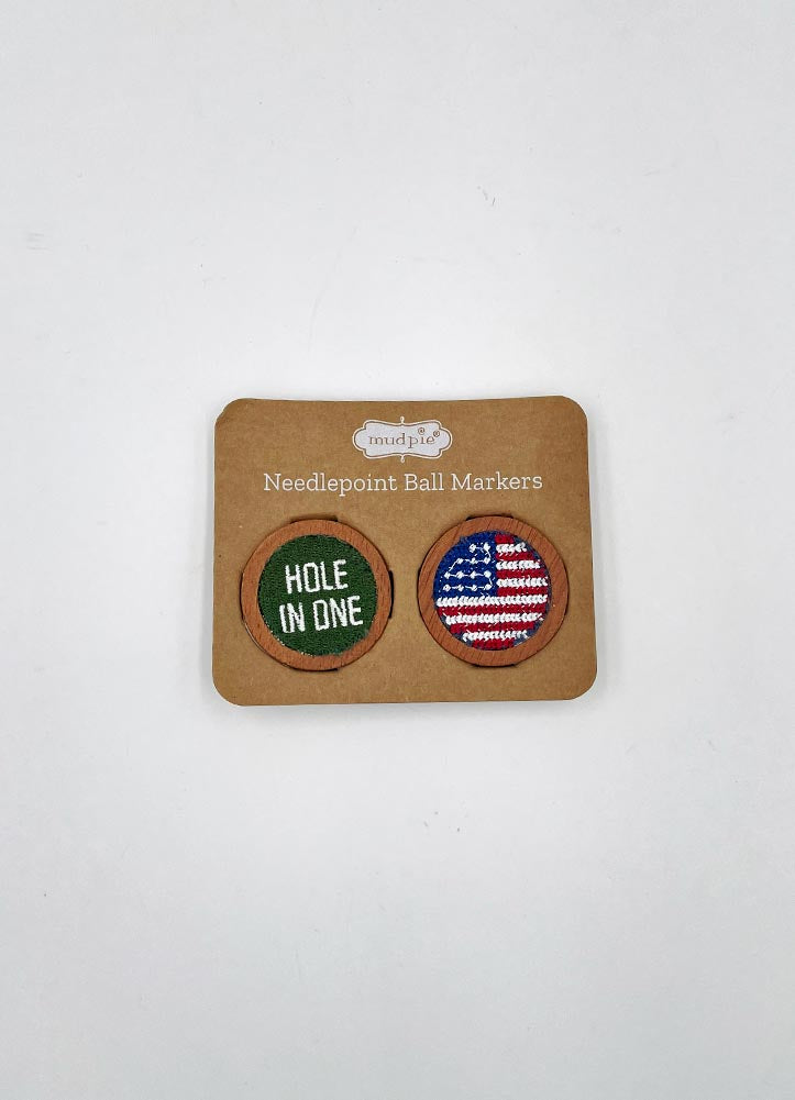 Hole Needlepoint Ball Marker by Mud Pie