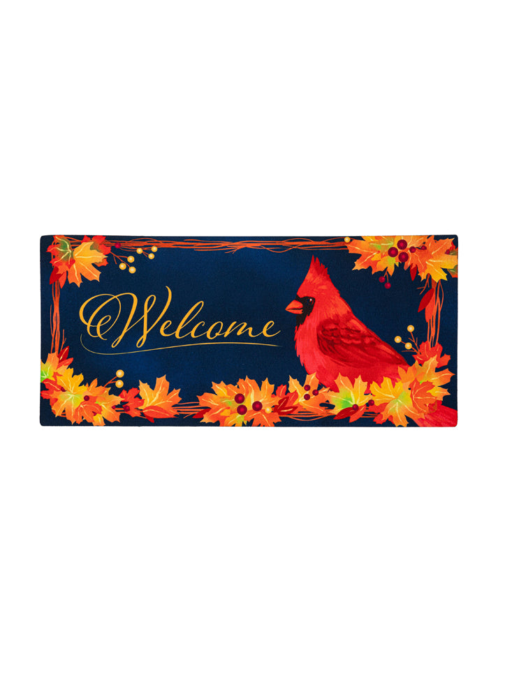 Fall Cardinal Wreath Sassafras Switch Mat by Evergreen