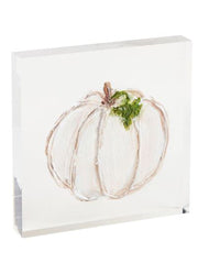Cream Acrylic Pumpkin Plaque by Mud Pie