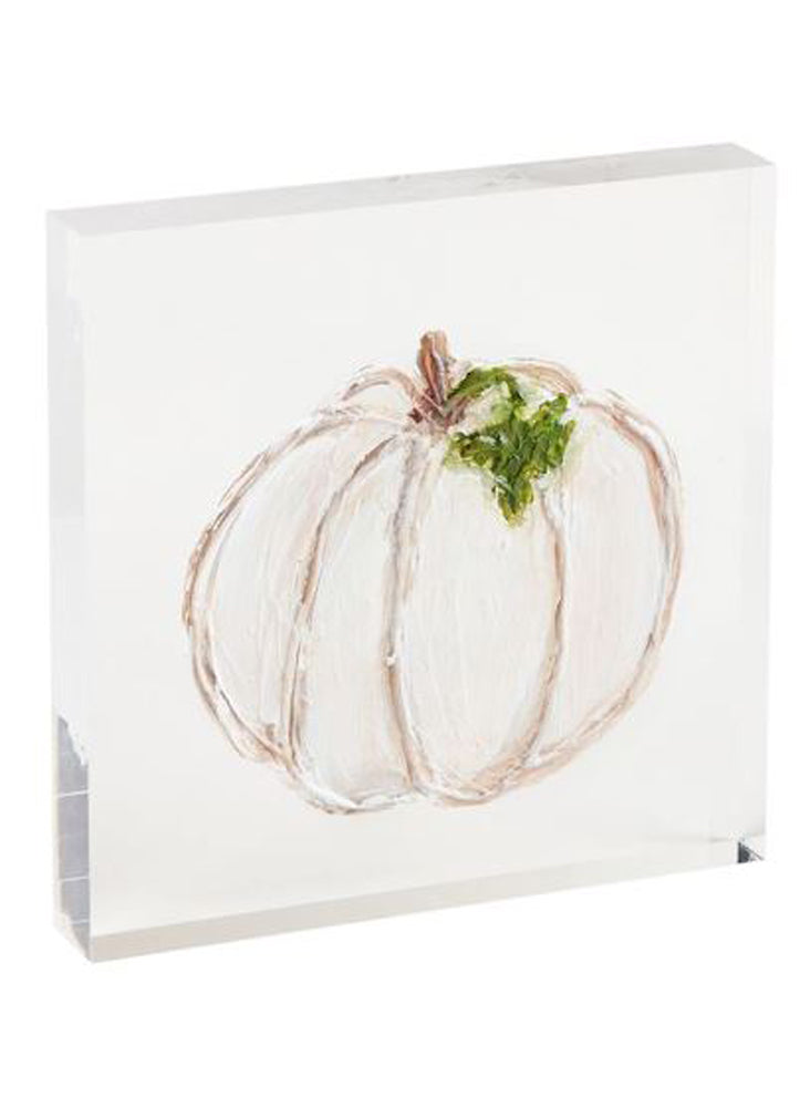Cream Acrylic Pumpkin Plaque by Mud Pie