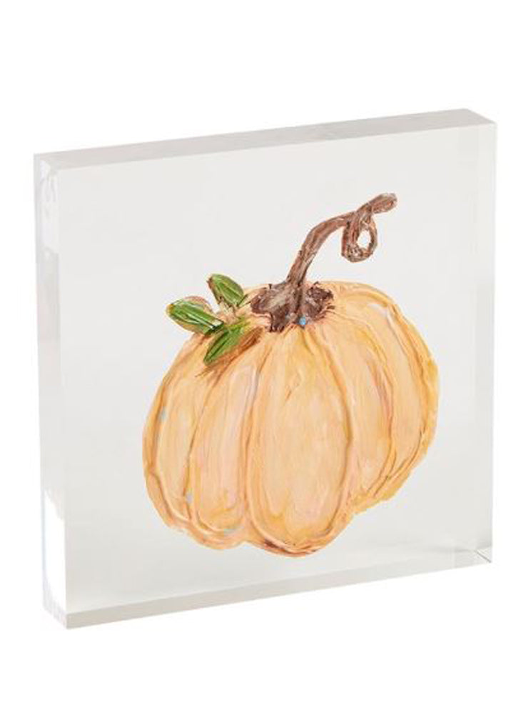Orange Acrylic Pumpkin Plaque by Mud Pie