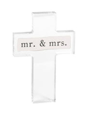 Mr & Mrs Recycled Paper Cross by Mud Pie