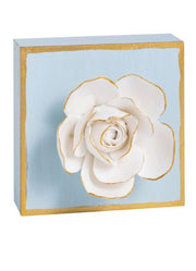 Blue Figural Flower Plaque by Mud Pie