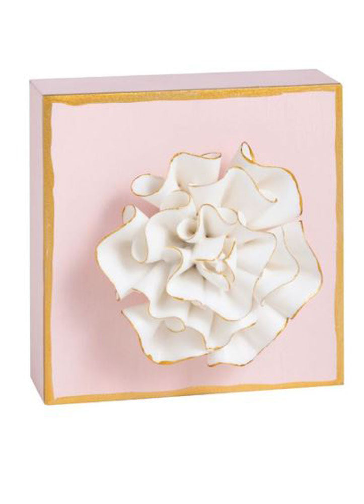 Pink Figural Flower Plaque by Mud Pie