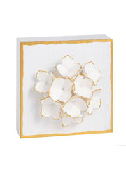 White Figural Flower Plaque by Mud Pie