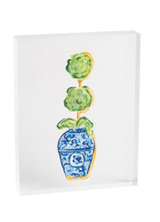 Single Topiary Acrylic Plaque by Mud Pie