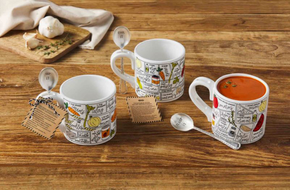 Vegetable Soup Recipe Mug Set by Mud Pie
