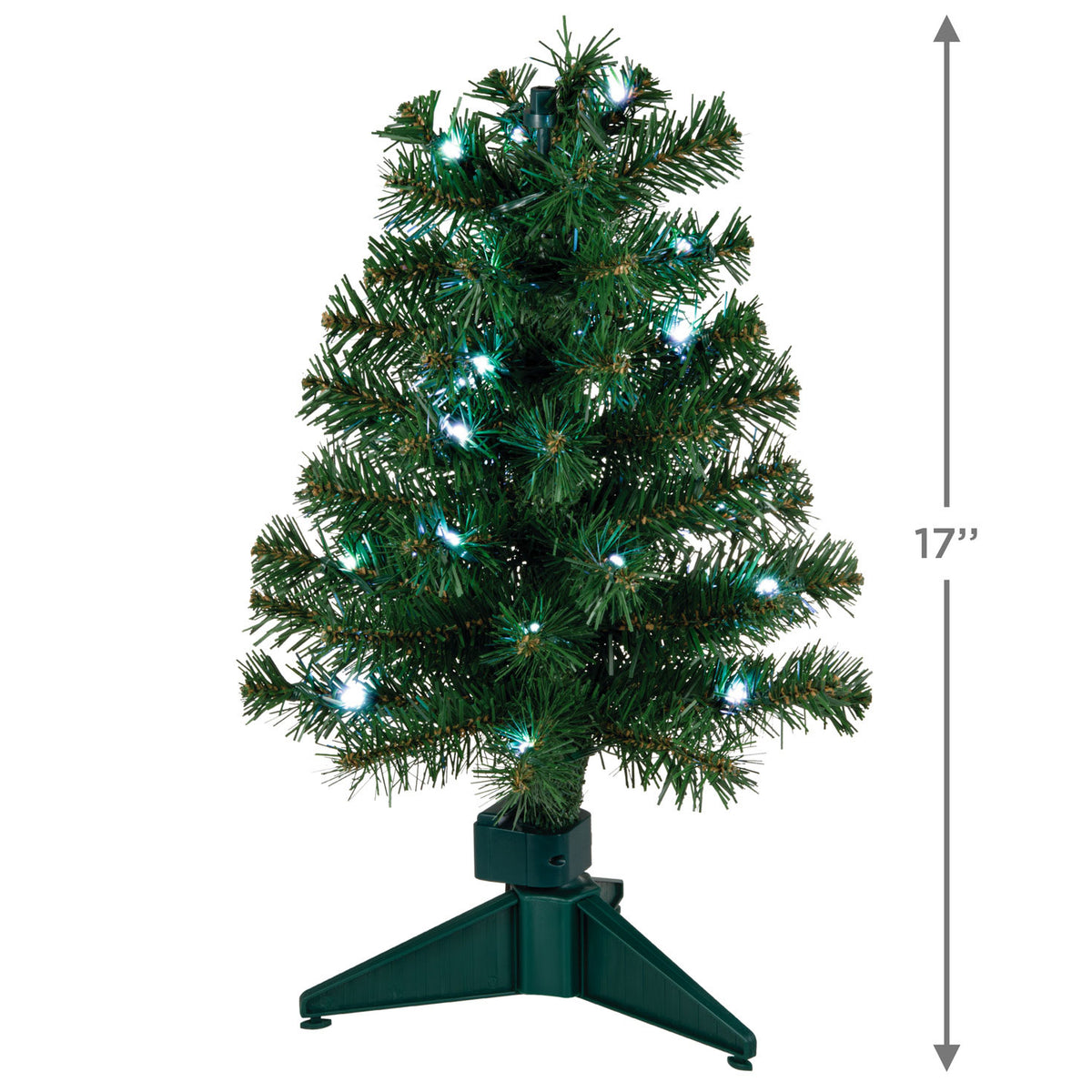 Hallmark Mini ShowToppers Evergreen Christmas Tree With Light, 17''