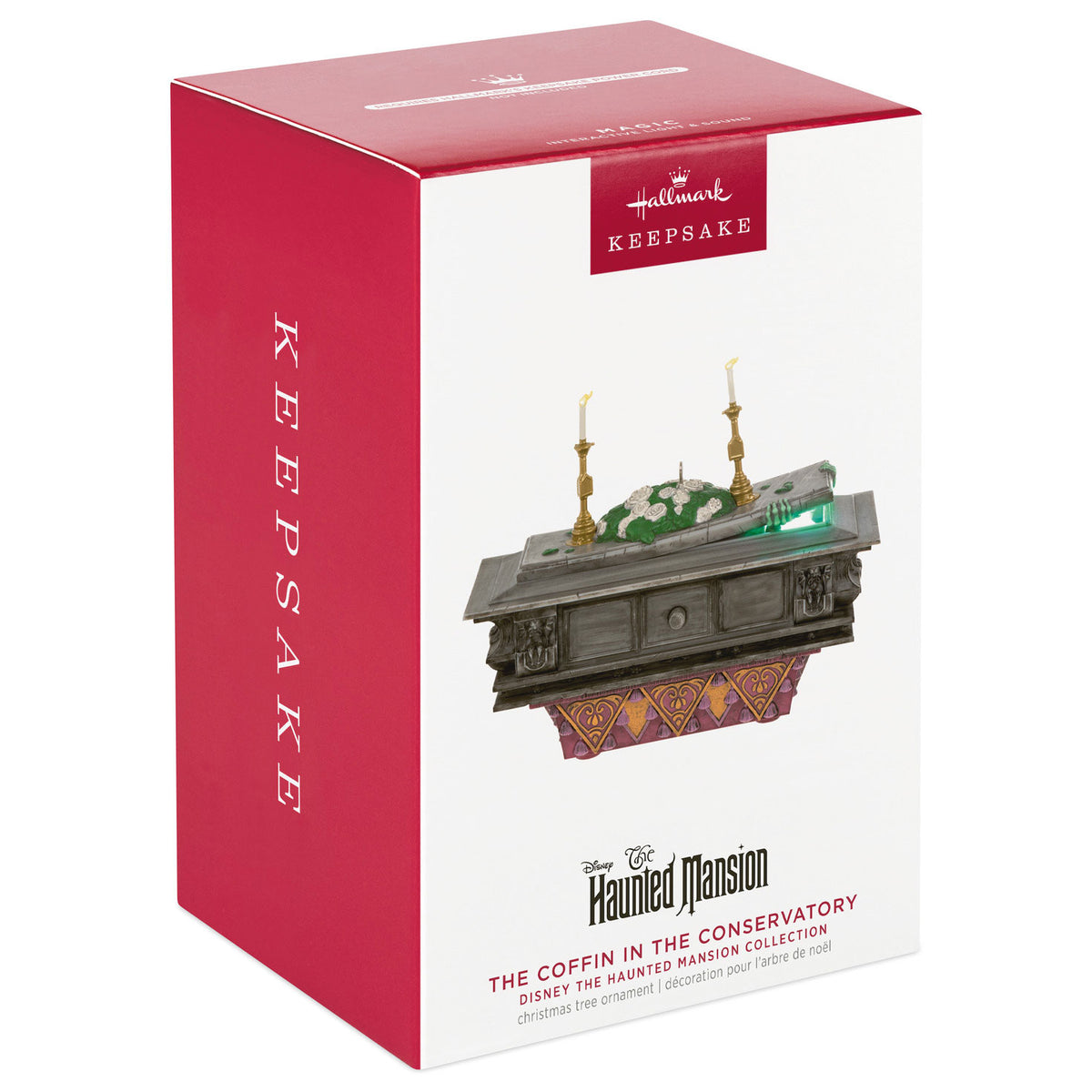 Hallmark Disney The Haunted Mansion Collection The Coffin in the Conservatory Ornament With Light and Sound