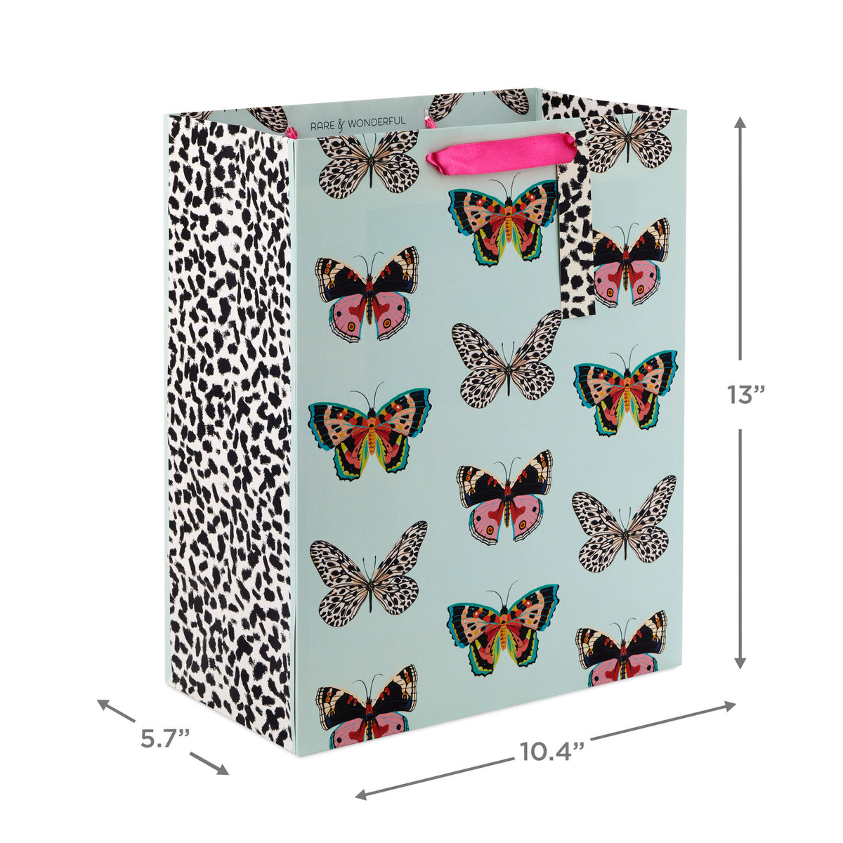 Hallmark 13" Butterflies on Mint Large Gift Bag