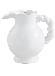 Twisted Handle Ceramic Pitcher by Mud Pie