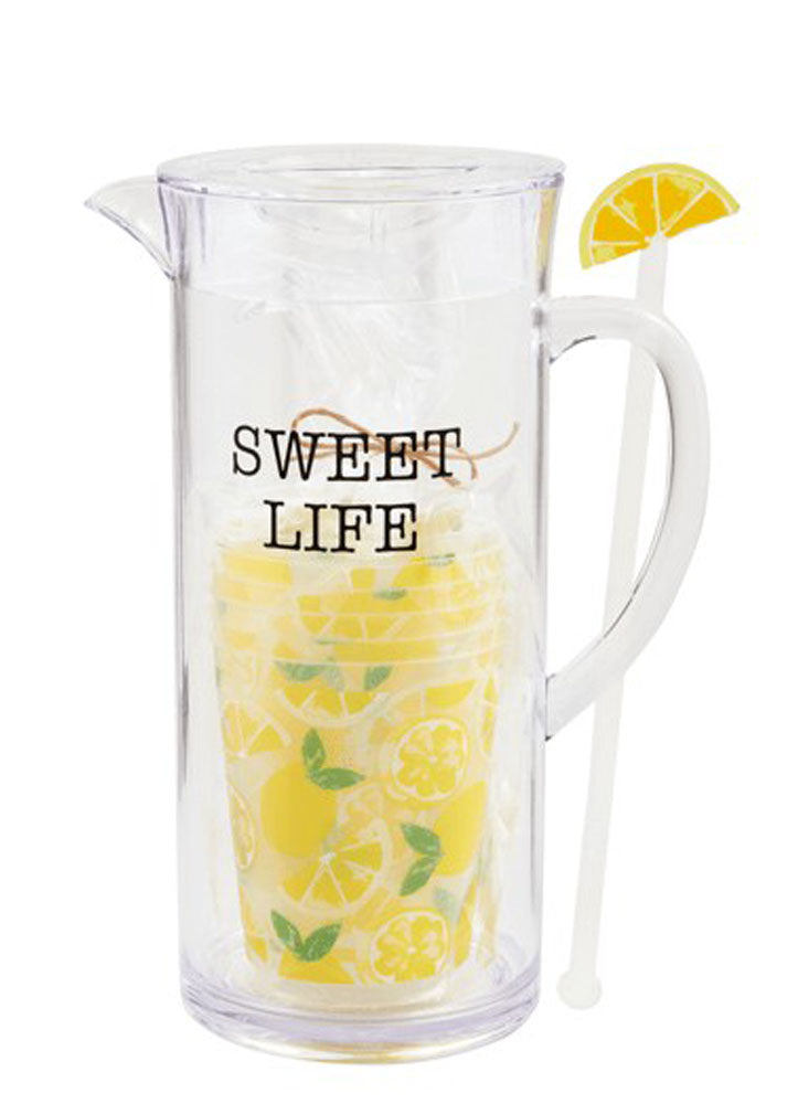 Acrylic Pitcher Cups Set by Mud Pie