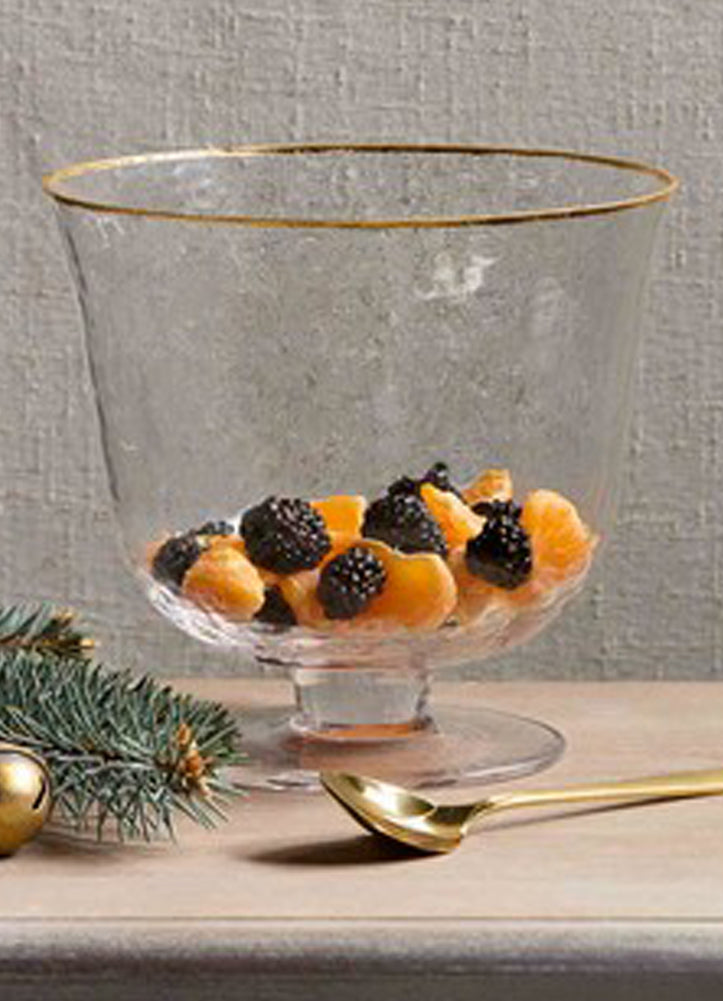Gold Edge Glass Pedestal Bowl by Mud Pie
