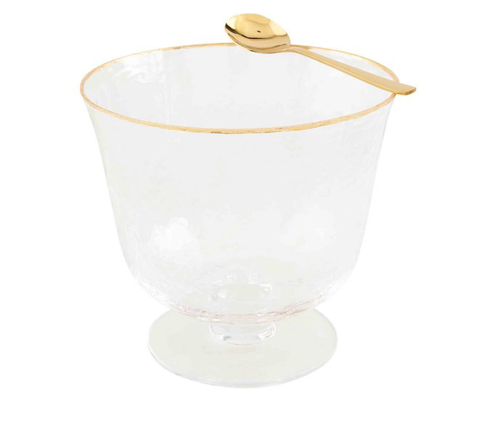 Gold Edge Glass Pedestal Bowl by Mud Pie