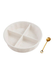 Woven Ceramic Divided Tidbit by Mud Pie