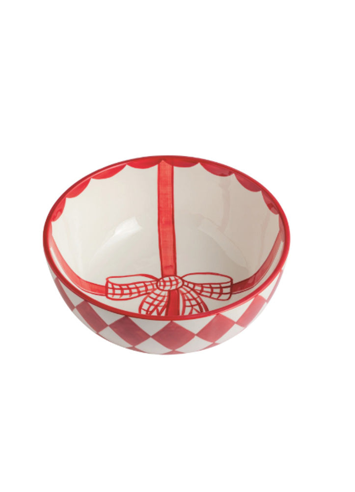 Red Christmas Bow Bowl by Mud Pie