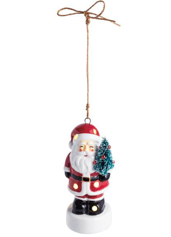 Santa Ceramic LED Ornament by Mud Pie