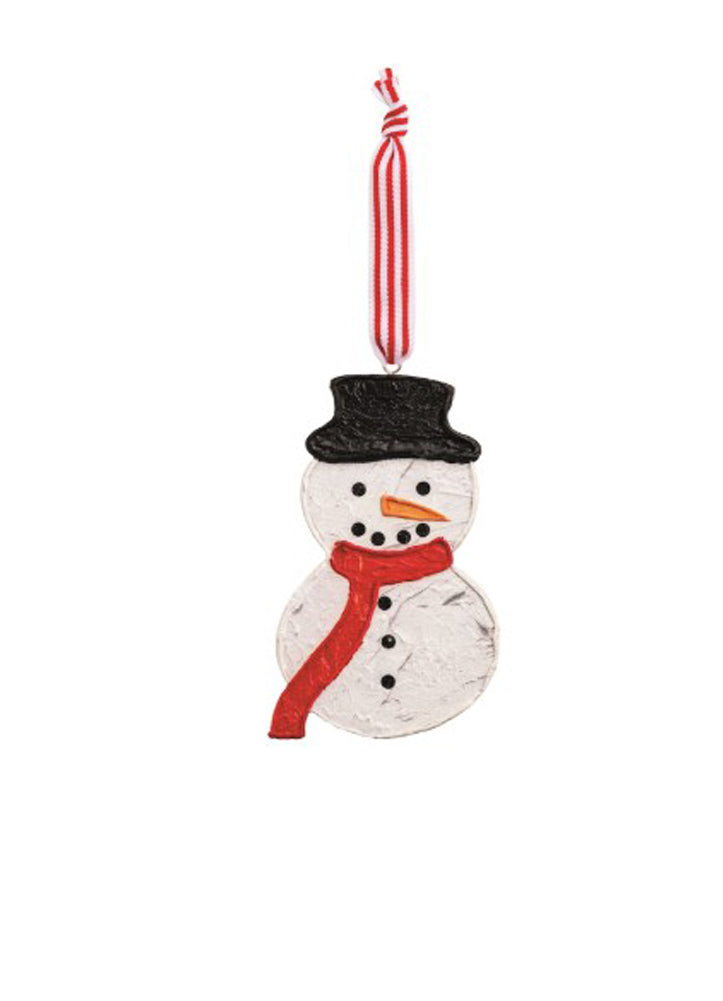 Snowman Wood Painted Ornament by Mud Pie