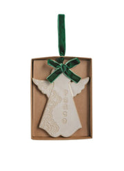 Angel White Christmas Ornament by Mud Pie