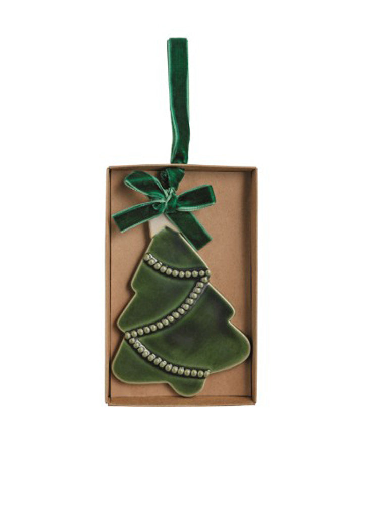 Tree White Christmas Ornament by Mud Pie