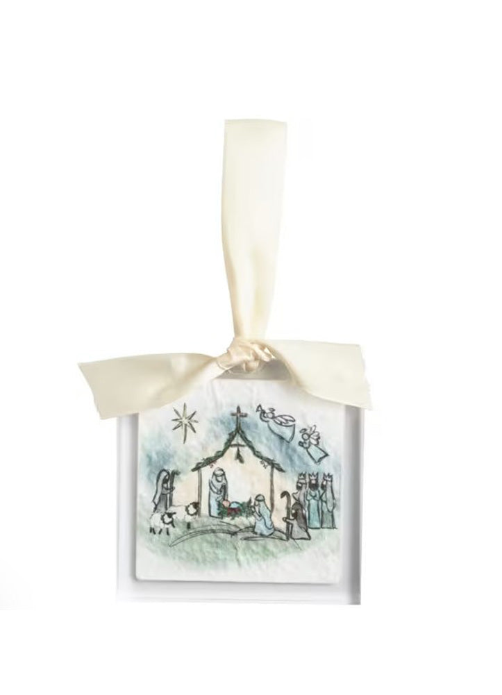 Manger Acrylic Ornament by Mud Pie
