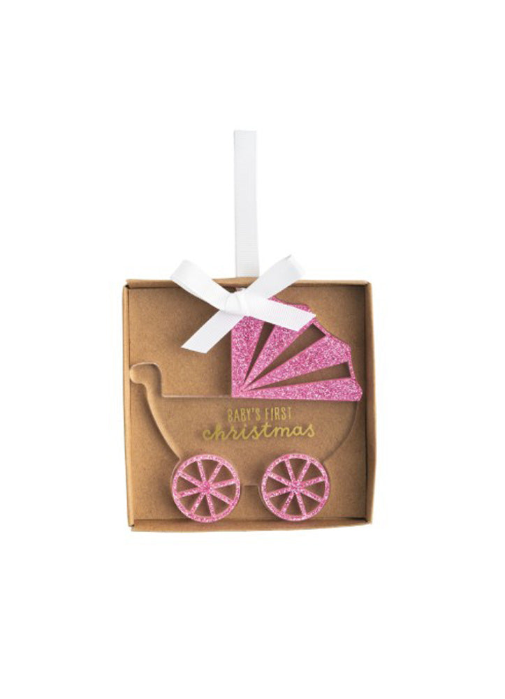 Acrylic Pink Baby Ornament by Mud Pie