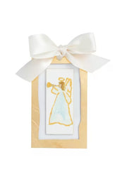 Sideways Angel Gold Ornament by Mud Pie