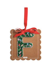 F Enamel Ornament by Mud Pie