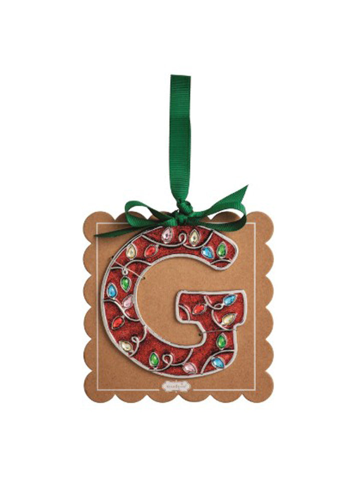 G Enamel Ornament by Mud Pie