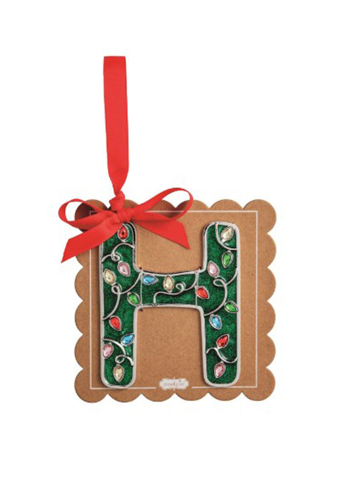 H Enamel Ornament by Mud Pie
