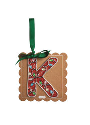 K Enamel Ornament by Mud Pie