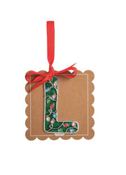 L Enamel Ornament by Mud Pie