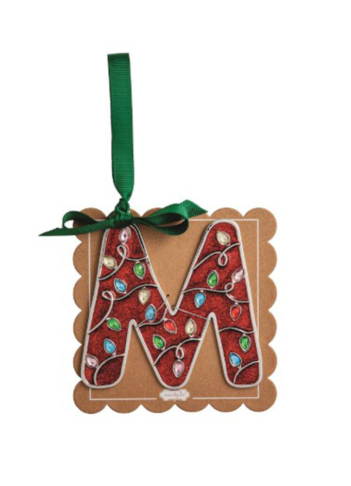 M Enamel Ornament by Mud Pie