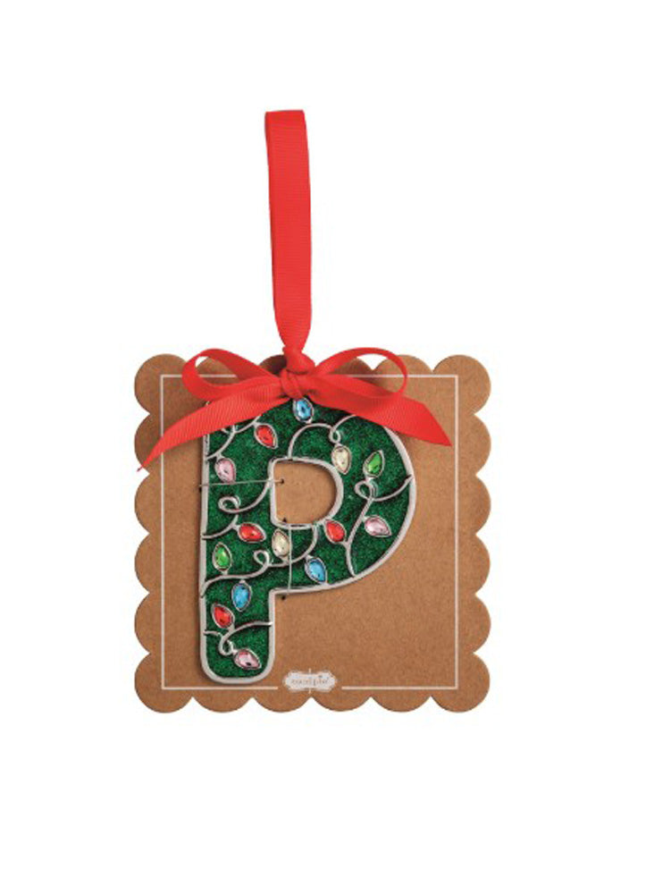 P Enamel Ornament by Mud Pie