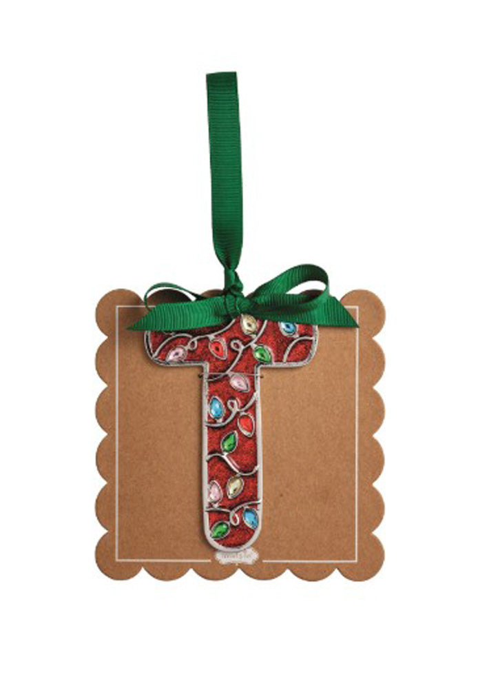 T Enamel Ornament by Mud Pie