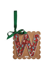 W Enamel Ornament by Mud Pie