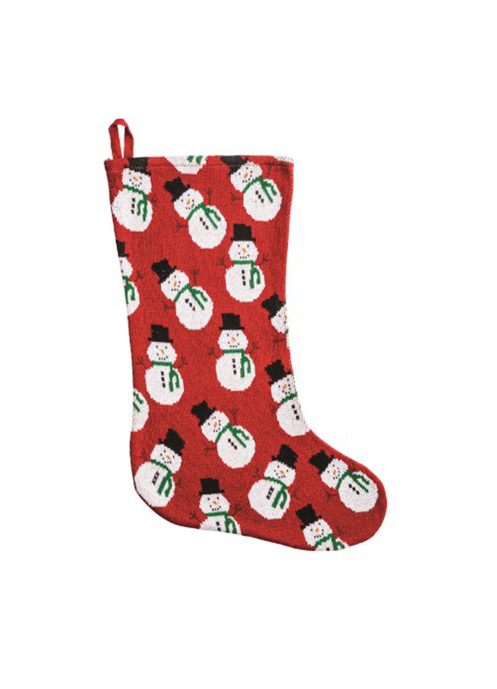 Snowman Christmas Knit Stocking by Mud Pie