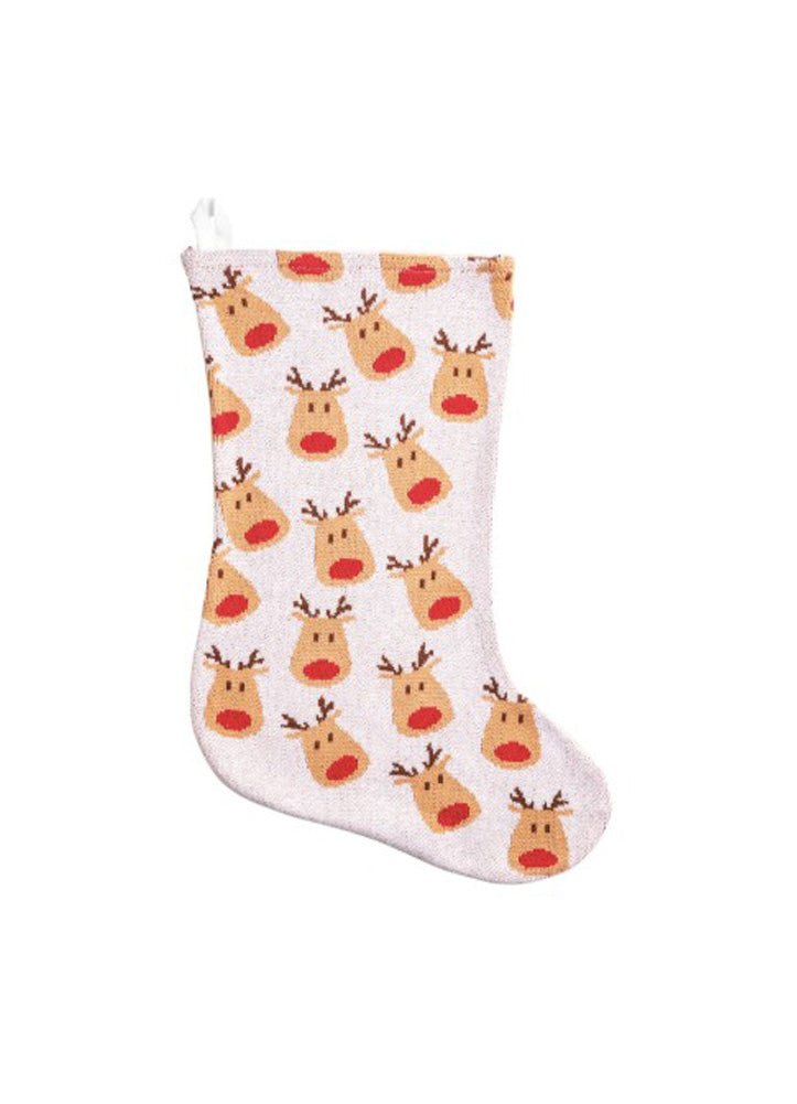 Reindeer Christmas Knit Stocking by Mud Pie