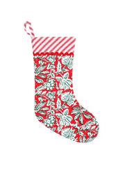 Floral Block Quilted Stocking by Mud Pie