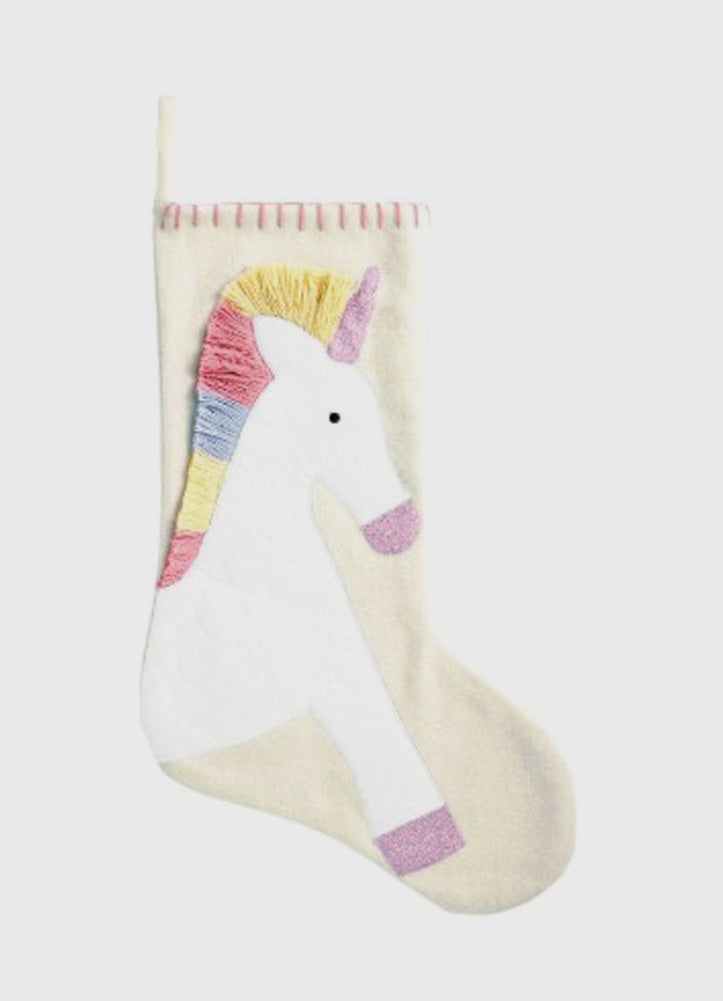 Unicorn Felt Stocking by Mud Pie