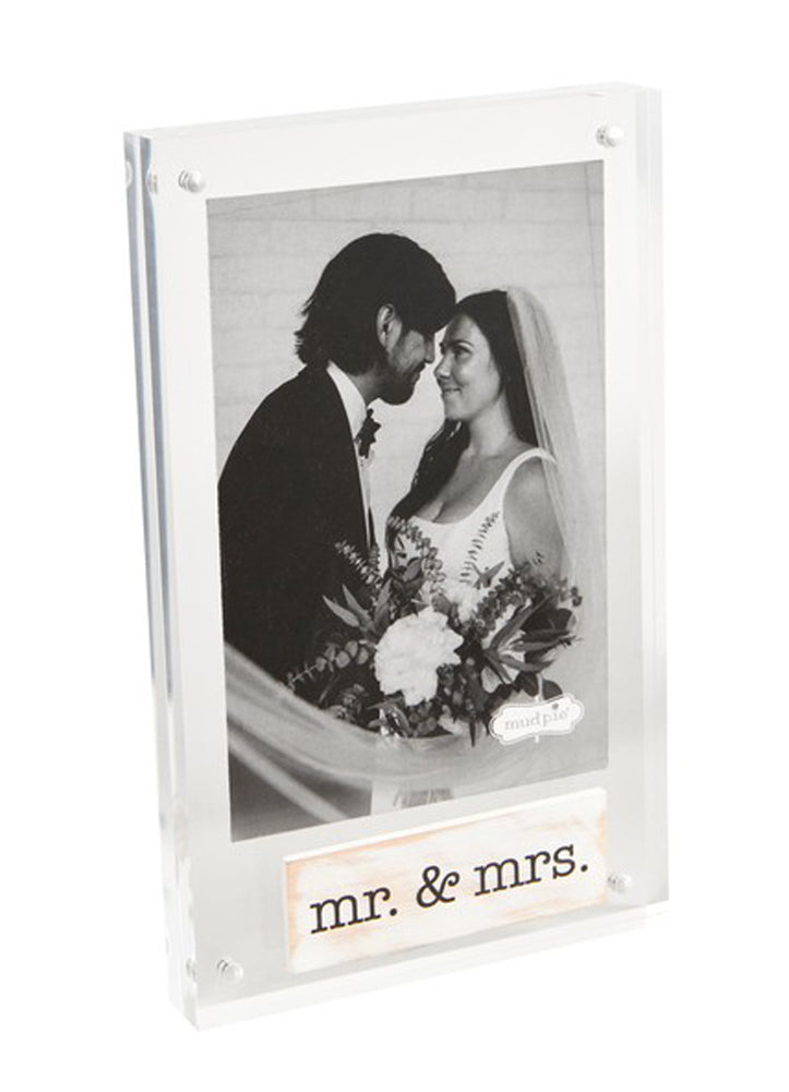 Acrylic Plaque Mr and Mrs Frame by Mud Pie