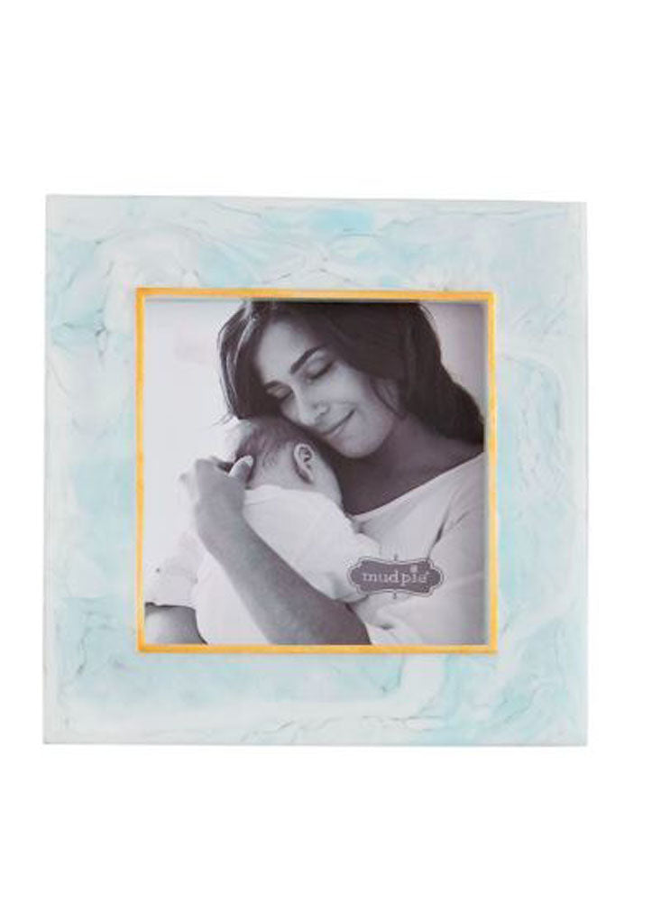 Blue Resin Small Frame by Mud Pie