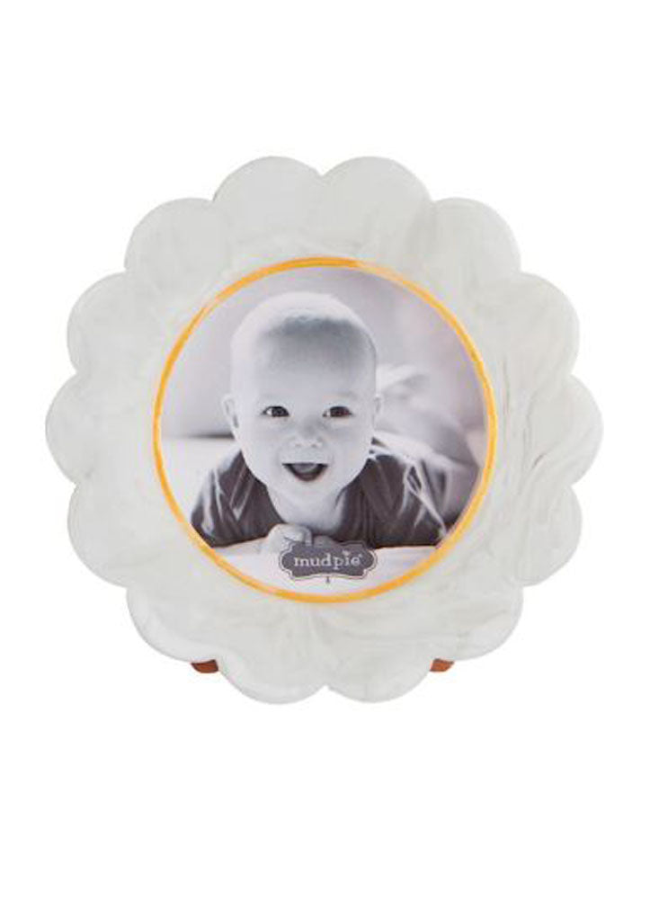 Scallop Resin Small Frame by Mud Pie