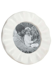 Circle Ruffled Marble Frame by Mud Pie