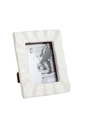 Rectangle Ruffled Marble Frame by Mud Pie