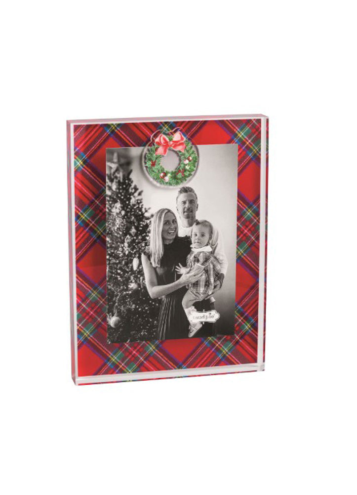 Wreath Tartan Acrylic Frame by Mud Pie
