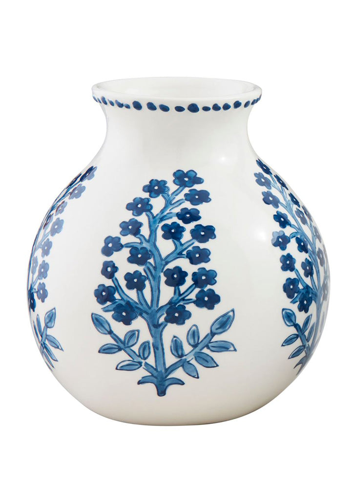 Buti Block Print Flower Vase by Mud Pie