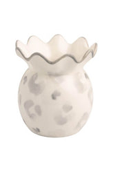 Small Grey Leopard Vase by Mud Pie