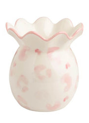 Medium Pink Leopard Vase by Mud Pie