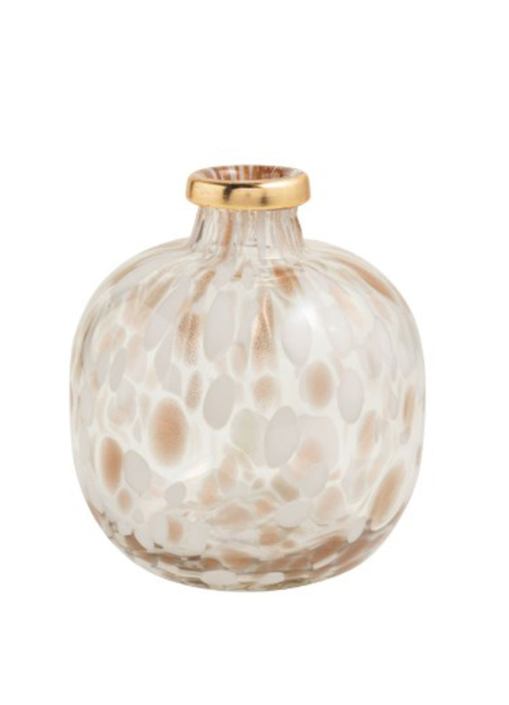 Large White Tortoise and Gold Vase by Mud Pie